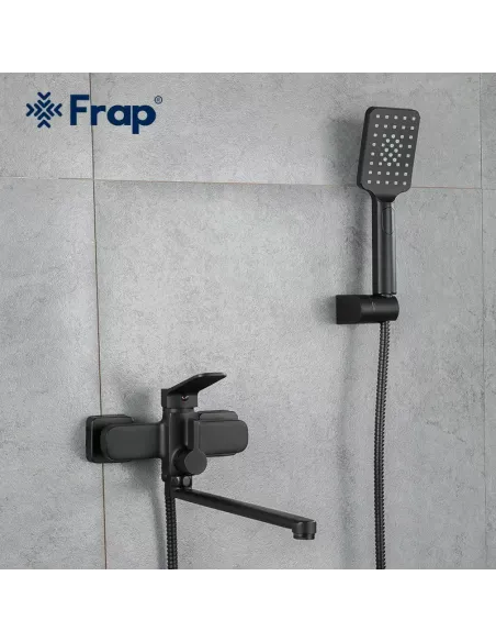 Змішувач для ванни Frap F2262 із душовим набором, чорний.