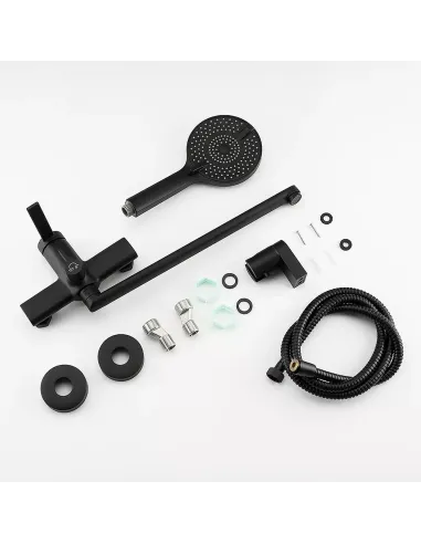 Змішувач для ванни F2267-6 із душовим набором, чорний.