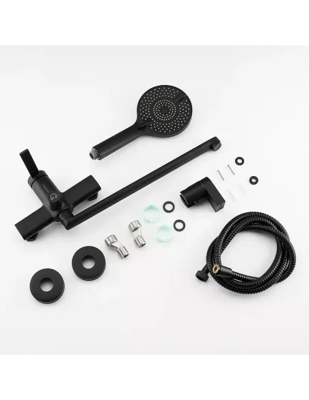 Змішувач для ванни F2267-6 із душовим набором, чорний.