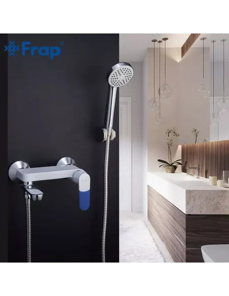 Смеситель для ванны Frap F3234 с душевым набором, белый