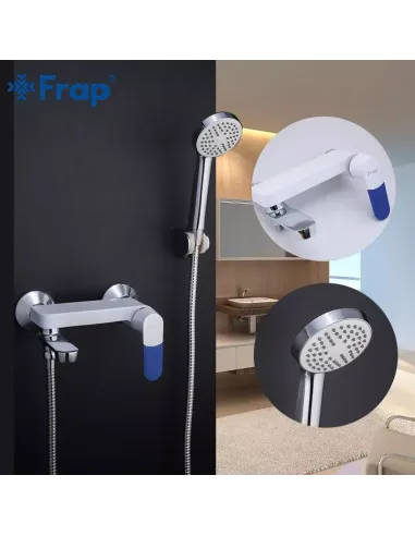 Смеситель для ванны Frap F3234 с душевым набором, белый