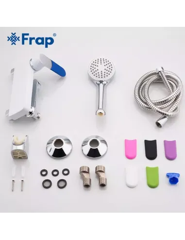 Смеситель для ванны Frap F3234 с душевым набором, белый