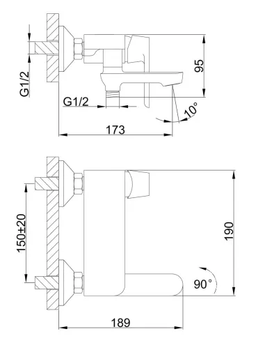 Смеситель для ванны Frap F3234 с душевым набором, белый
