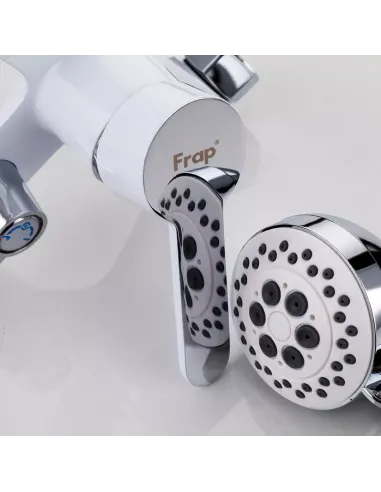 Смеситель для ванны Frap F3241 с душевым набором, белый