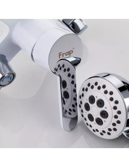 Смеситель для ванны Frap F3241 с душевым набором, белый