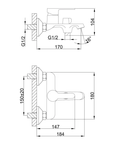 Змішувач для ванни Frap F3241 з душовим набором, білий.