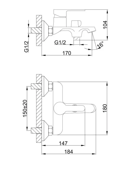 Смеситель для ванны Frap F3241 с душевым набором, белый