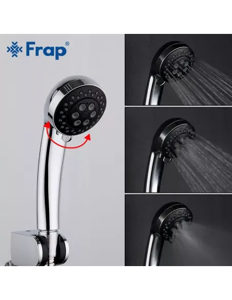 Змішувач для ванни Frap F3242 з душовим набором, чорний.