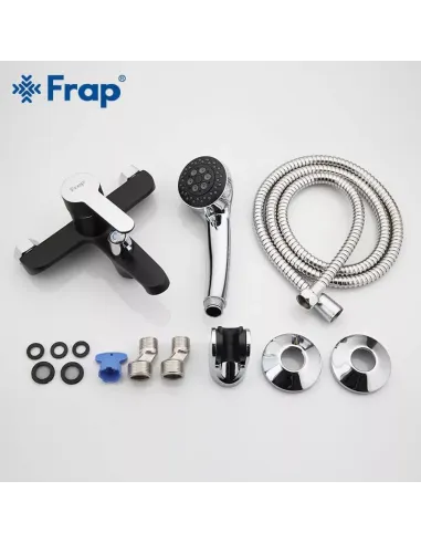 Змішувач для ванни Frap F3242 з душовим набором, чорний.