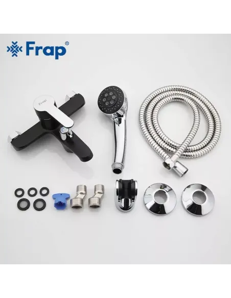 Смеситель для ванны Frap F3242 с душевым набором, черный