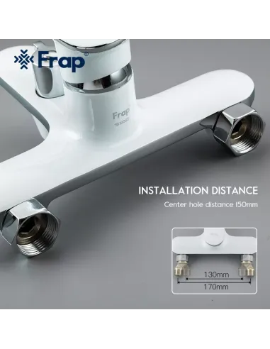 Змішувач для ванни Frap F3249 з душовим набором, білий.