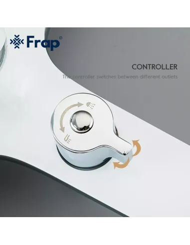 Смеситель для ванны Frap F3249 с душевым набором, белый