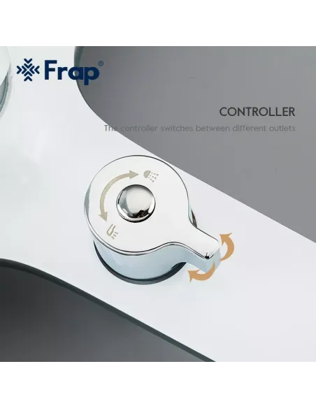 Смеситель для ванны Frap F3249 с душевым набором, белый