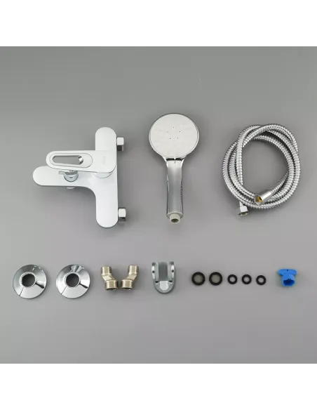 Смеситель для ванны Frap F3249 с душевым набором, белый