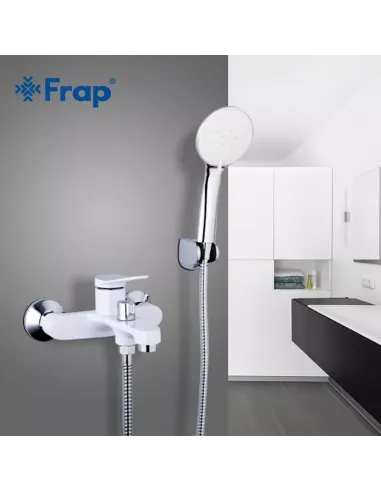 Смеситель для ванны Frap F3245 с душевым набором, белый