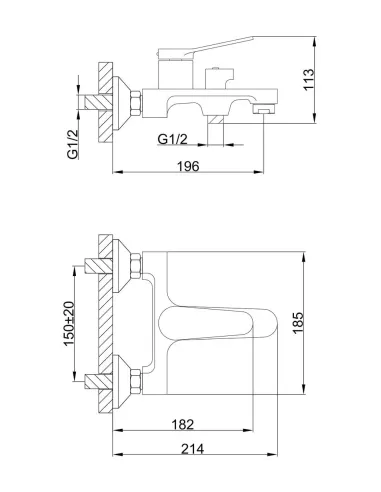 Змішувач для ванни Frap F3245 з душовим набором, білий.