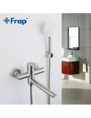 Змішувач для ванни Frap F32801 з душовим набором, нержавіюча сталь.