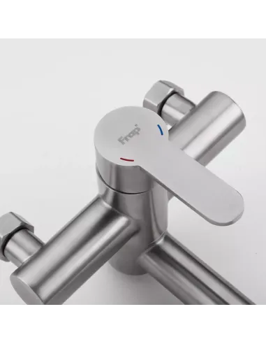 Смеситель для ванны Frap F32801 с душевым набором, нержавеющая сталь