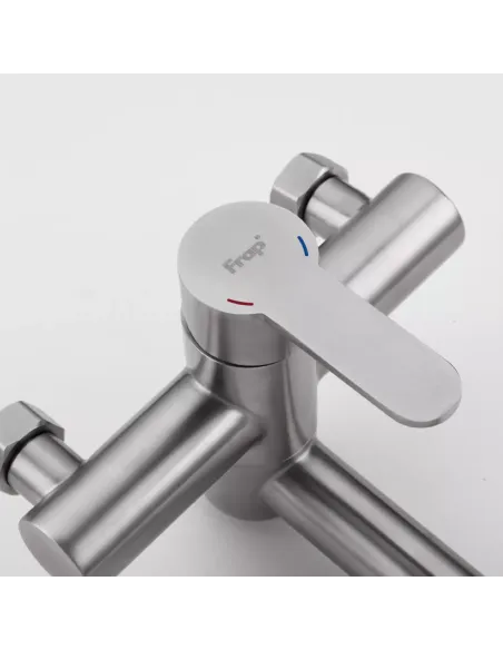 Смеситель для ванны Frap F32801 с душевым набором, нержавеющая сталь