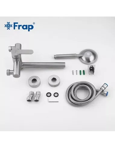 Смеситель для ванны Frap F32801 с душевым набором, нержавеющая сталь