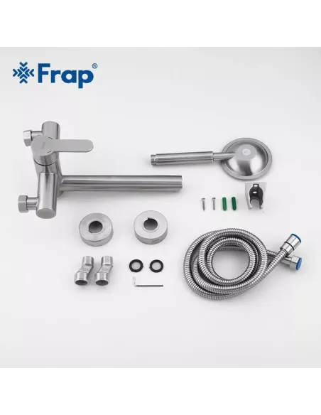 Змішувач для ванни Frap F32801 з душовим набором, нержавіюча сталь.