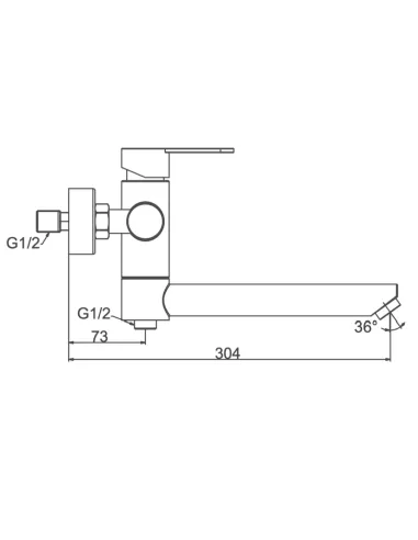 Змішувач для ванни Frap F32801 з душовим набором, нержавіюча сталь.