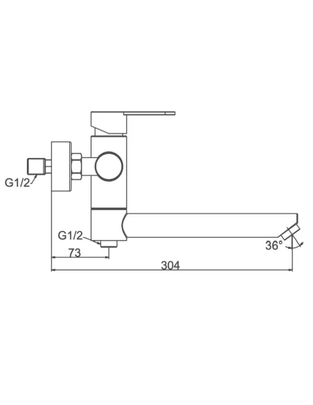 Змішувач для ванни Frap F32801 з душовим набором, нержавіюча сталь.