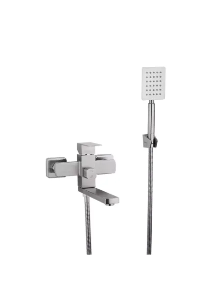 Смеситель для ванны Frap F32802 с душевым набором, нержавеющая сталь Смеситель для ванны Frap F32802 с душевым набором, нержавеющая сталь