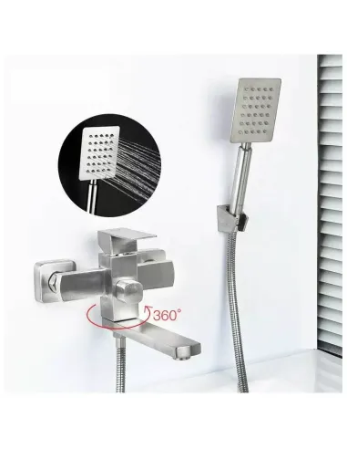 Смеситель для ванны Frap F32802 с душевым набором, нержавеющая сталь