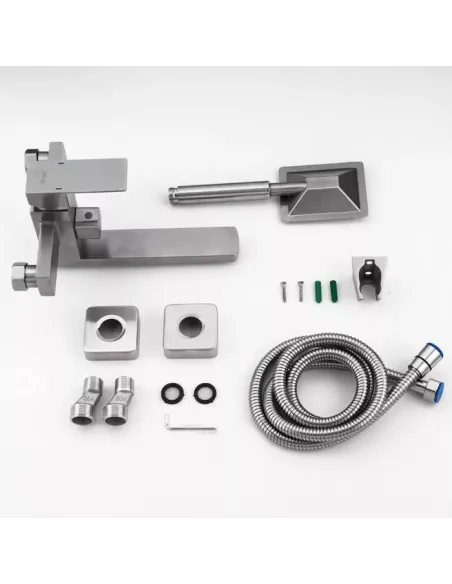 Змішувач для ванни Frap F32802 з душовим набором, нержавіюча сталь.