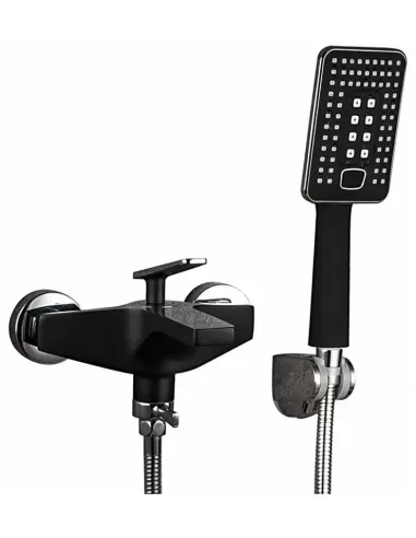 Смеситель для ванны Frap F3257 с душевым набором, черный хром