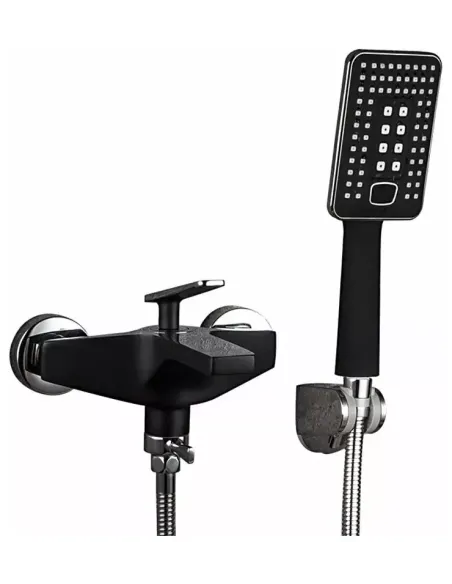 Смеситель для ванны Frap F3257 с душевым набором, черный хром