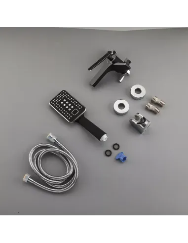 Смеситель для ванны Frap F3257 с душевым набором, черный хром