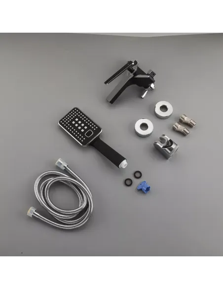 Смеситель для ванны Frap F3257 с душевым набором, черный хром