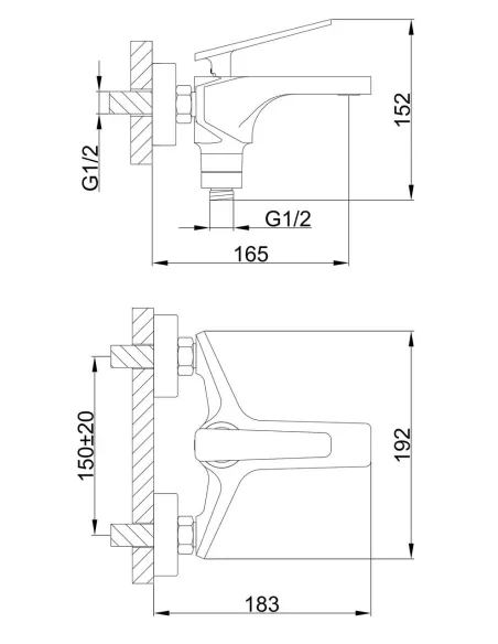 Смеситель для ванны Frap F3257 с душевым набором, черный хром