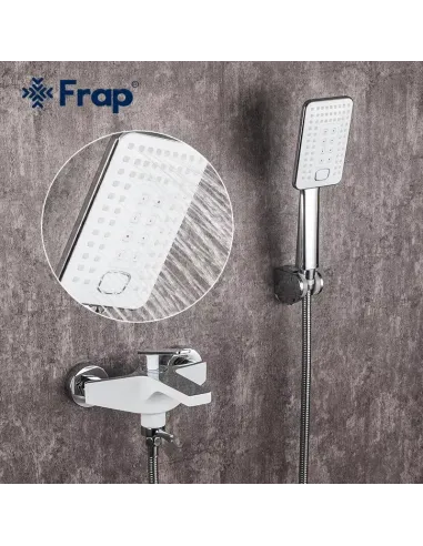 Смеситель для ванны Frap F3258 с душевым набором, белый
