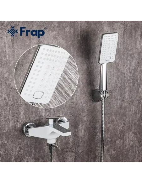 Смеситель для ванны Frap F3258 с душевым набором, белый