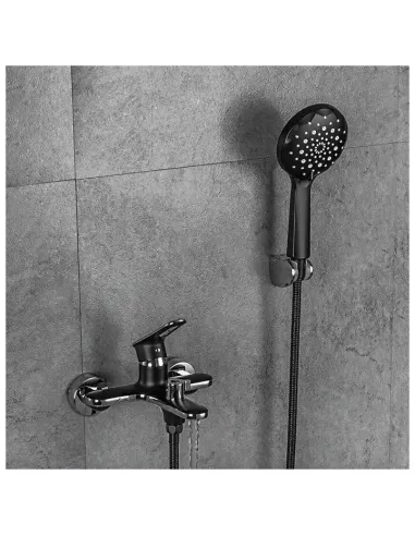 Смеситель для ванны Frap F3249-6 с душевым набором, черный