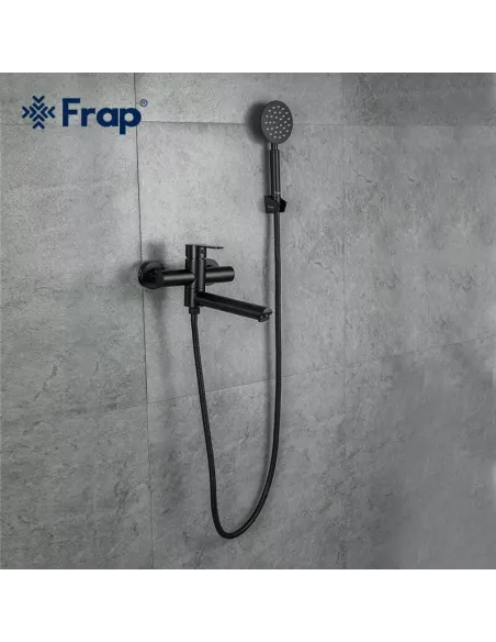 Смеситель для ванны Frap F32801-6 с душевым набором, черный