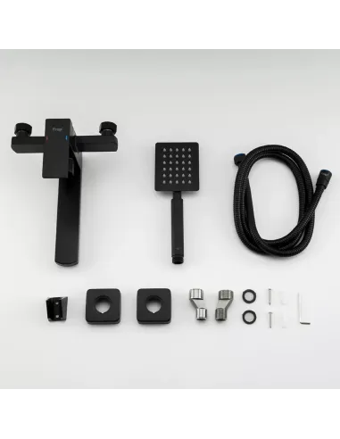 Змішувач для ванни Frap F32802-6 із душовим набором, чорний.