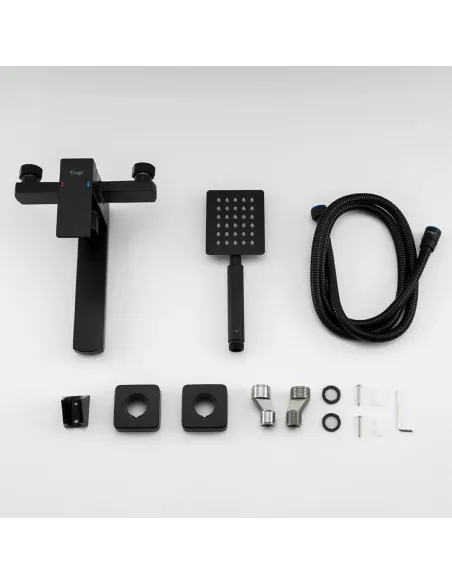 Змішувач для ванни Frap F32802-6 із душовим набором, чорний.