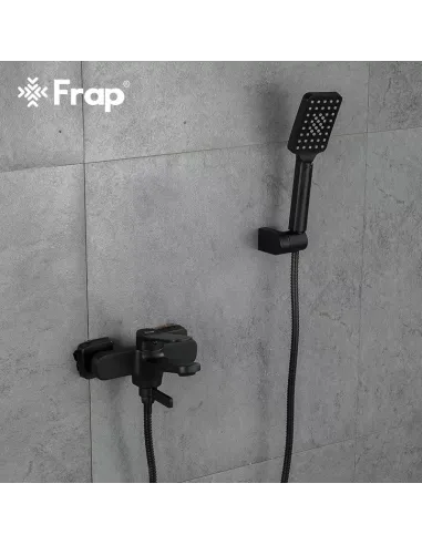 Змішувач для ванни Frap F3262 з душовим набором, чорний.