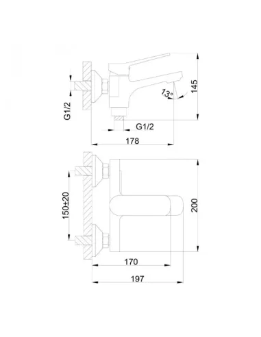 Смеситель для ванны Frap F3262 с душевым набором, черный