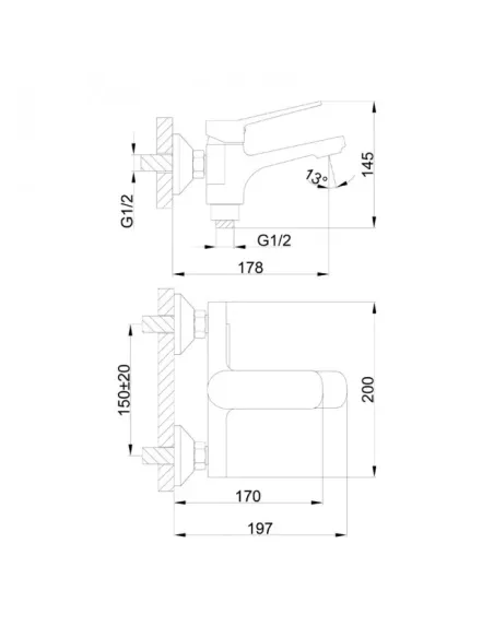 Смеситель для ванны Frap F3262 с душевым набором, черный
