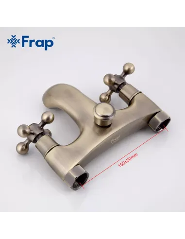Змішувач для ванни Frap F3019-4 двовентильний, душовий набір, бронза