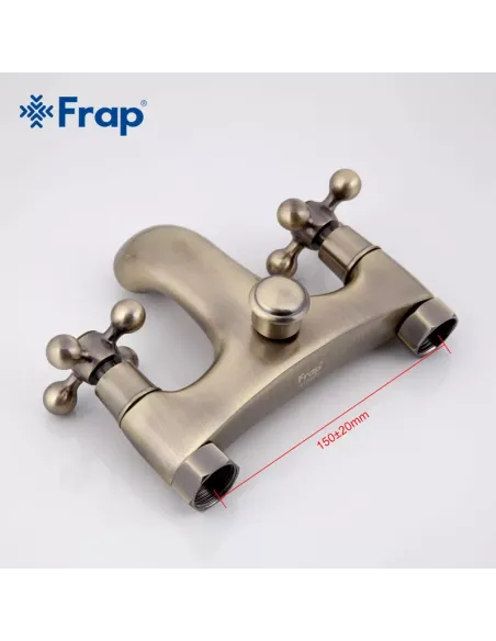 Смеситель для ванны Frap F3019-4 двухвентильный, душевой набор, бронза