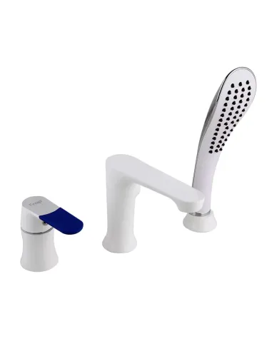 Змішувач для ванни на борт Frap F1134, білий, з душовим набором
