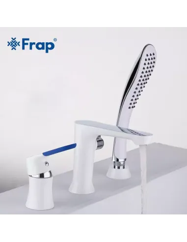 Змішувач для ванни на борт Frap F1134, білий, з душовим набором