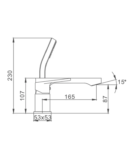 Смеситель для ванны на борт Frap F1146, хром, с душевым набором