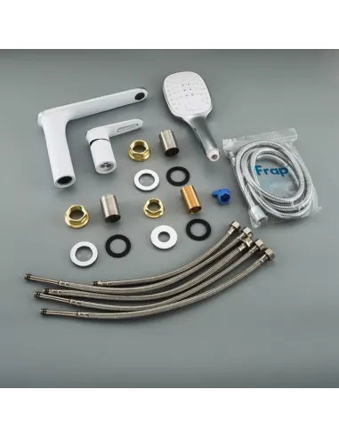 Змішувач для ванни на борт Frap F1149, білий, з душовим набором